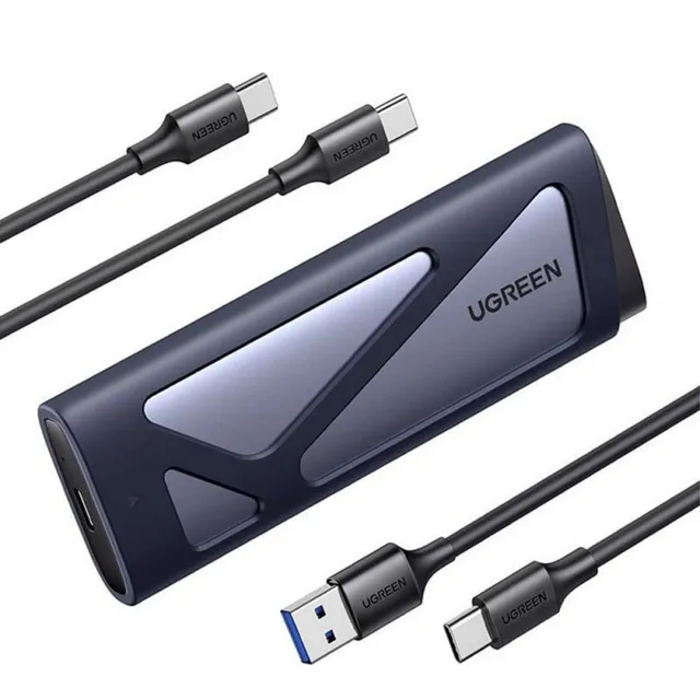 Ugreen Förvaringslåda - 10 Gbps, aluminium - M.2 - M.2 Card (PCIe NVMe & SATA) - USB 3.2 (Gen 2)