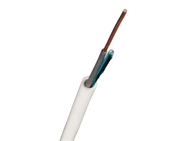 signalkabel brandsäker 1x2x1mm klass 1 oavskärmad PT Infit vit spole kabel Ø6,2 mm (100 meter)