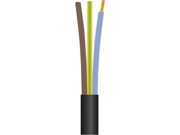 Gummikabel 3G1,5 mm² H07RN-F svart 450/750V rulle med 100 meter, kabeldiameter 11,6 mm (100 meter)