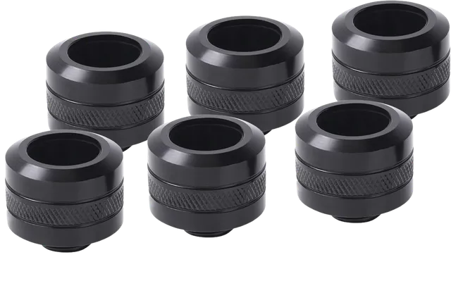 Eiszapfen PRO 16mm HardTube fitting G1/4 - deep black sixpack