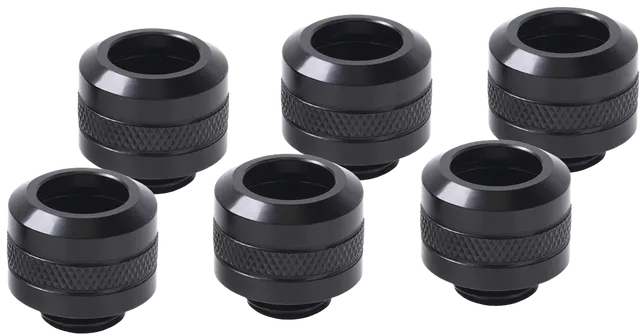 Eiszapfen PRO 13mm HardTube fitting G1/4 - deep black sixpack