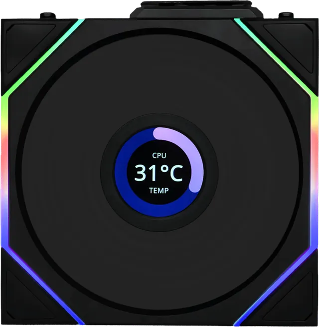 UNI FAN TL 120mm Wireless LCD Svart
