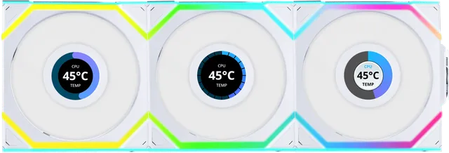 UNI FAN SL120 Wireless LCD Reverse Vit 3-pack