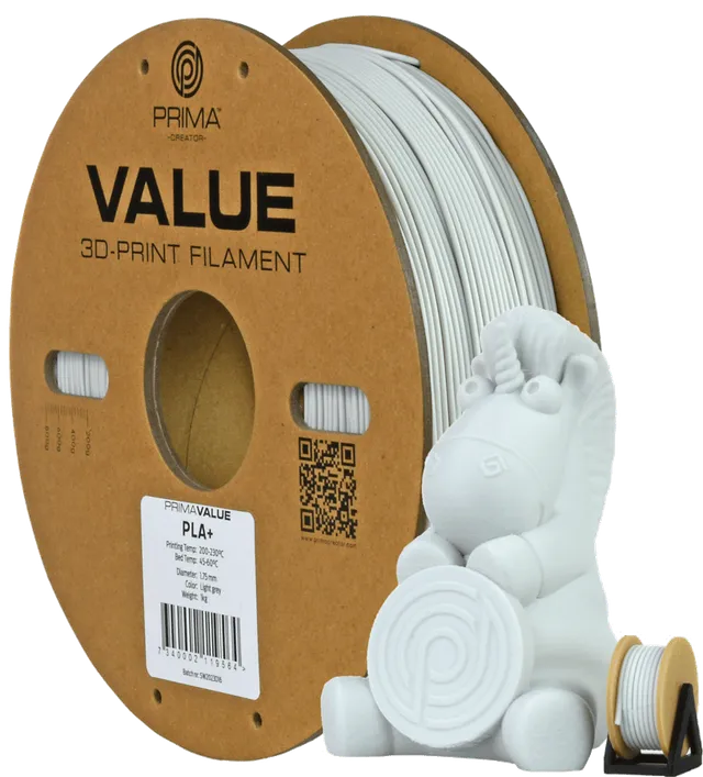 Prima Value PLA+ 1.75mm 1kg - Ljusgrå