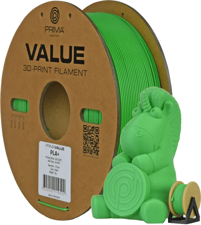 Prima Value PLA+ 1.75mm 1kg - Grön