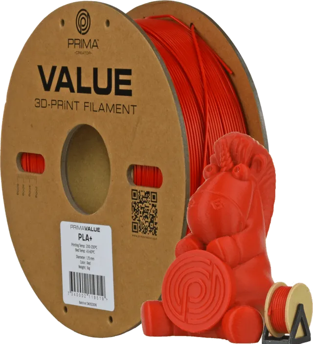 Prima Value PLA+ 1.75mm 1kg - Röd