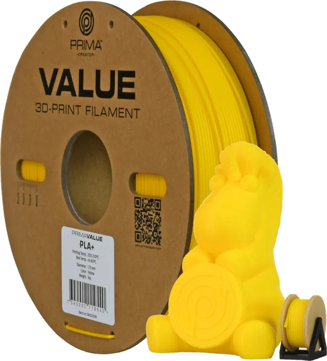 Prima Value PLA+ 1.75mm 1kg - Gul