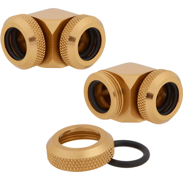 Hydro X Series XF Hardline 90° 12mm 2-pack - Guld