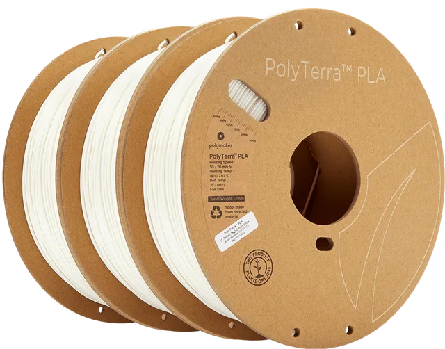 PolyTerra PLA 1.75mm - 3 x1 kg - Vit