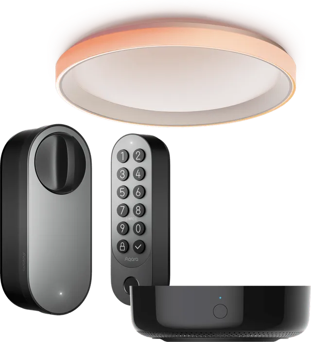 Smart Lock U200 Svart + T1M Taklampa + Hub M200