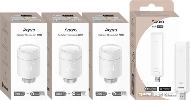 Radiator Thermostat W600 3-pack + Aqara Hub M100
