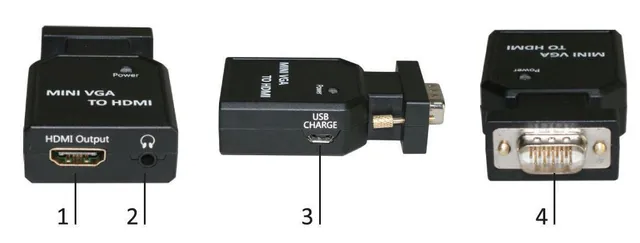 Mini VGA to HDMI Converter - Videokon