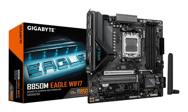 B850M EAGLE WIFI7 Moderkort - AMD B850 - AMD AM5 - DDR5 RAM - Micro-ATX