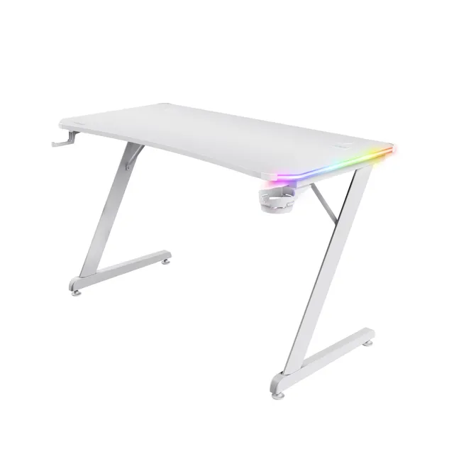 GXT709 LUMINUS RGB skrivbord för gaming (vitt)
