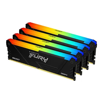 FURY Beast RGB - DDR4 - sats - 128 GB: 4 x 32 GB - DIMM 288-pin - 3200 MT/s / PC4-25600 - CL16 - 1.35 V - ej buffrad - icke ECC - svart