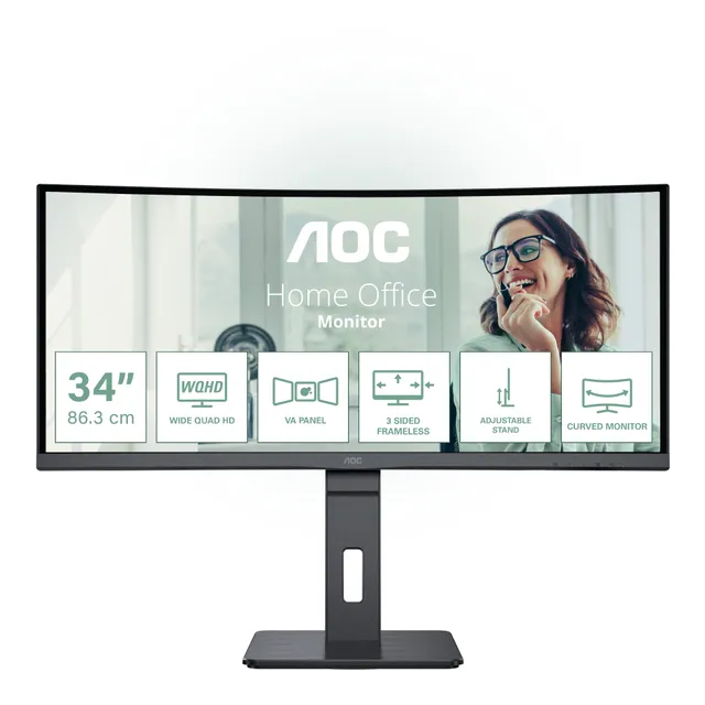 34" AOC Pro-line CU34P3CV - 3440x1440 (UWQHD) - 100Hz - VA - 65W USB-C - KVM switch
