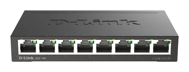 D-Link DGS 108 - Switch - 8 x 10/100/1000 - skrivbordsmodell