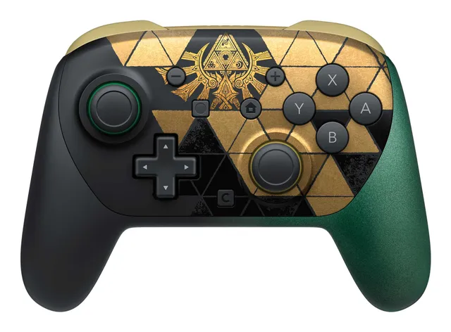 Switch 2 Pro Controller The Legend of Zelda 40th Anniversary Edition gamingkontroll, svart/grön/guld