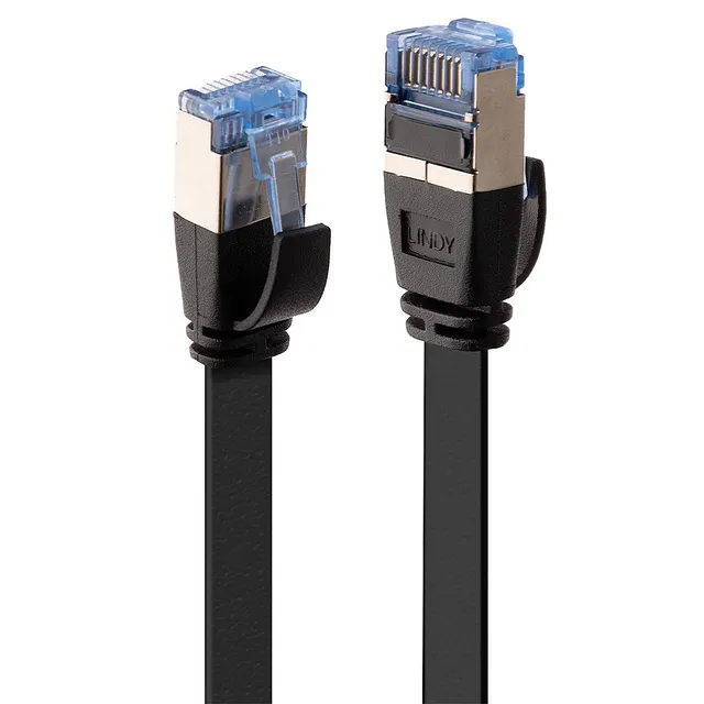Cat 6A U/FTP Flat Network Cable - 10m - Svart - 10m