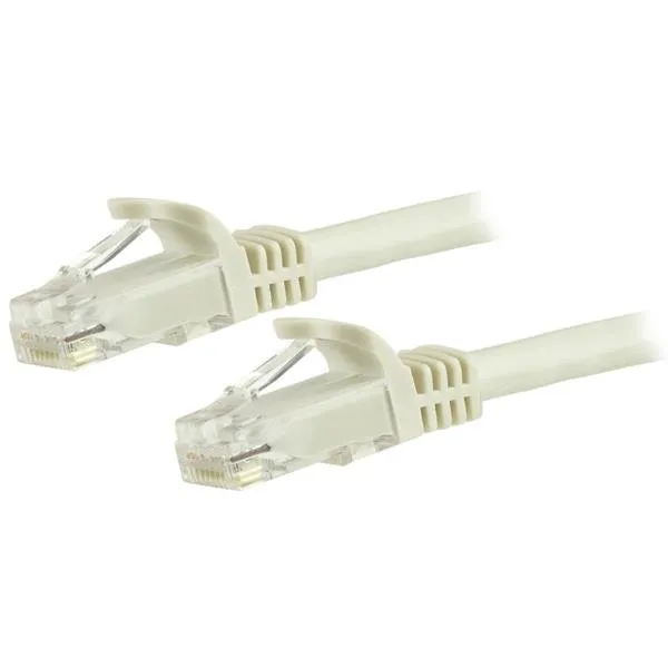 StarTech.com 7.5m CAT6 Ethernet Cable, 10 Gigabit Snagless RJ45 650MHz 100W PoE Patch Cord, CAT 6 10GbE UTP Network Cable w/Strain Relief, White, Wiri