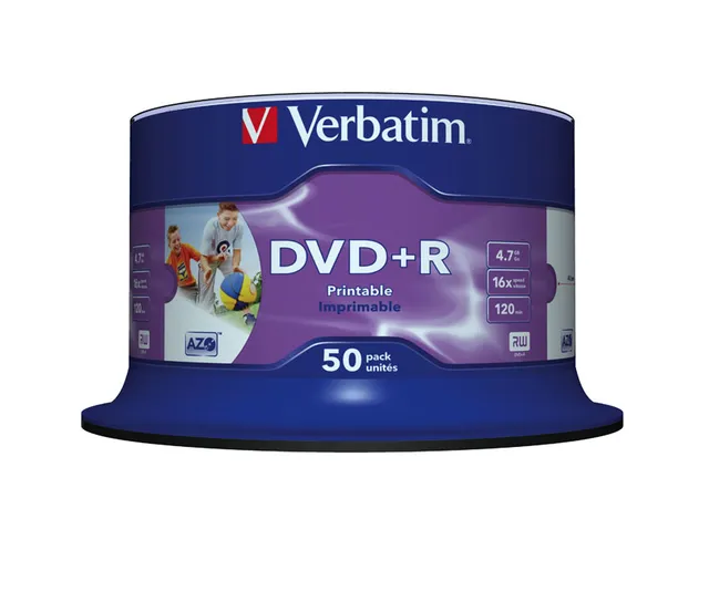 - 50 x DVD+R - 4.7 GB 16x - inre skrivbar plastring, yta möjlig att skriva ut foton på - spindel