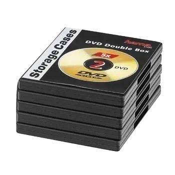 Lagring - DVD-fodral - kapacitet: 2 DVD - svart (paket om 5)