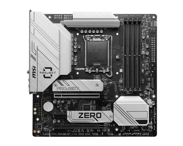 B760M PROJECT ZERO Moderkort - Intel B760 - Intel LGA1700 - DDR5 RAM - ATX