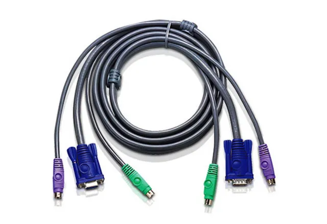 ATEN 2L-5005P/C - Tangentbords-/video-/muskabel - PS/2, HD-15 (VGA) (hane) till PS/2, HD-15 (VGA) - 5 m - för ATEN CS-142 MasterView CS-124, 84, 88, 9134 MasterView Lite CS142 MasterView Plus CS138