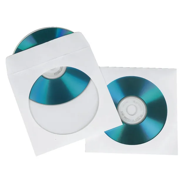 CD-ROM-pappersfodral - CD-fodral - vit (förpackning om 100)
