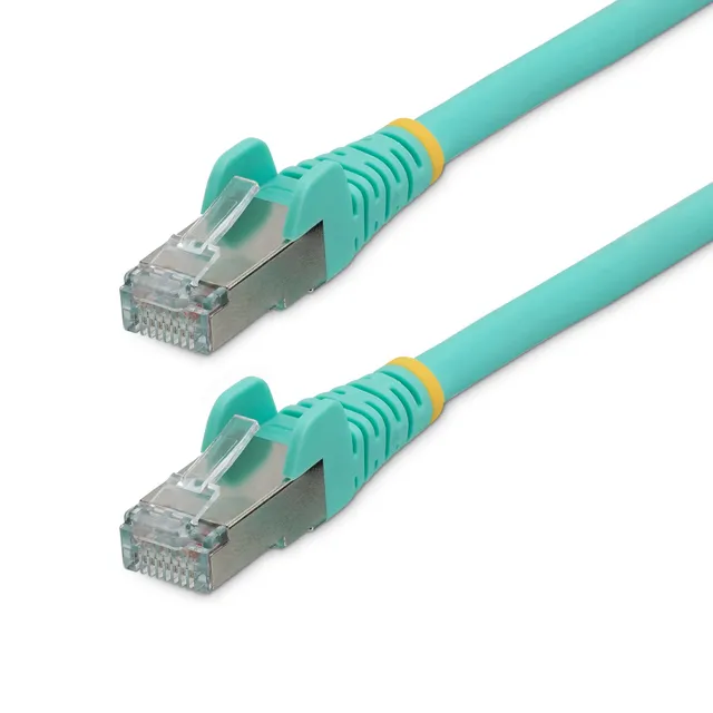 StarTech.com 7.5m CAT6a Ethernet Cable - Aqua - Low Smoke Zero Halogen (LSZH) - 10GbE 500MHz 100W PoE++ Snagless RJ-45 w/Strain Reliefs S/FTP Network