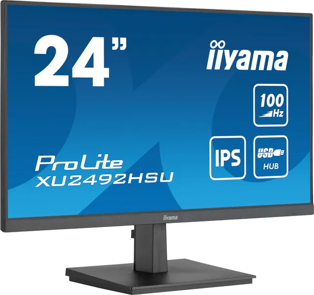 ProLite XU2492HSU-B6 - LED-skärm - 24" (23.8" visbar) - 1920 x 1080 Full HD (1080p) @ 100 Hz - IPS - 250 cd/m² - 1300:1 - 0.4 ms - HDMI, Displa