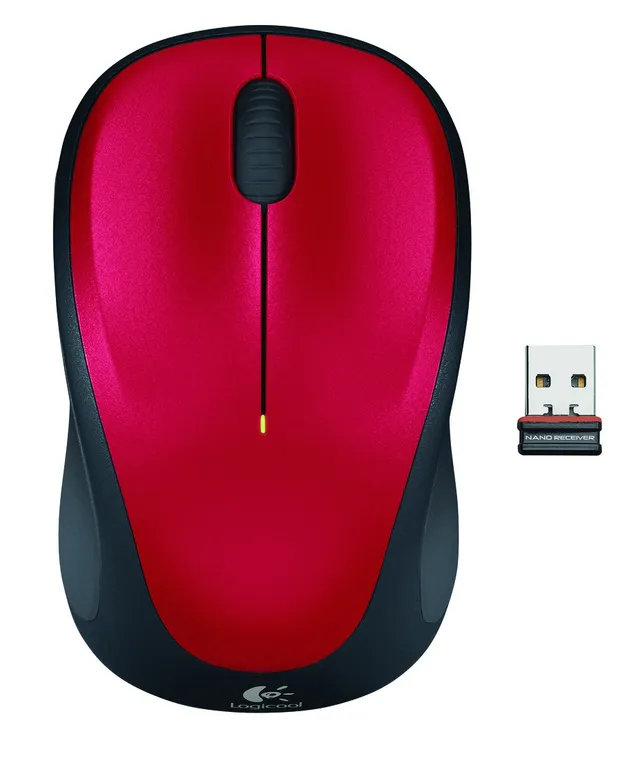 M235 - 2:a generationen - mus - höger- och vänsterhänta - optisk - trådlös - 2.4 GHz - trådlös USB-mottagare - röd