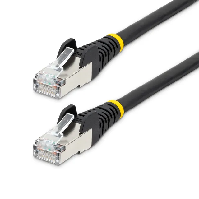StarTech.com 5m CAT6a Ethernet Cable - Black - Low Smoke Zero Halogen (LSZH) - 10GbE 500MHz 100W PoE++ Snagless RJ-45 w/Strain Reliefs S/FTP Network P