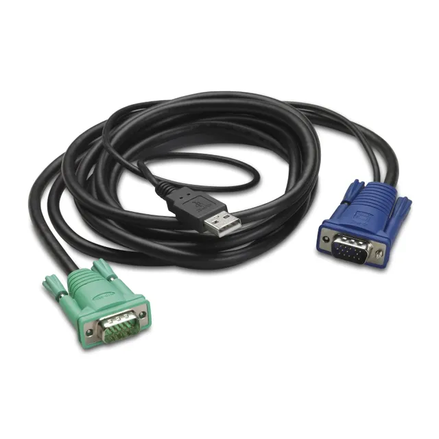 - Tangentbords-/video-/muskabel - USB, HD-15 (VGA) (hane) till HD-15 (VGA) (hane) - 3.66 m - svart - för P/N: AP5201, AP5202, AP5808, AP5816, KVM1
