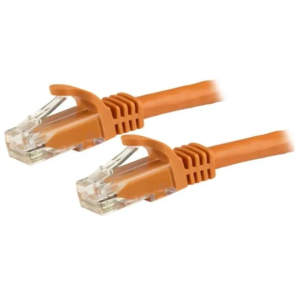 StarTech.com 5m CAT6 Ethernet Cable, 10 Gigabit Snagless RJ45 650MHz 100W PoE Patch Cord, CAT 6 10GbE UTP Network Cable w/Strain Relief, Orange, Wirin