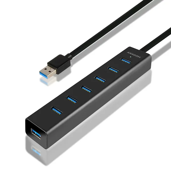 HUE-SA7BP - hubb - 7 portar USB Hub - USB 3.2 - 7 porte - Svart