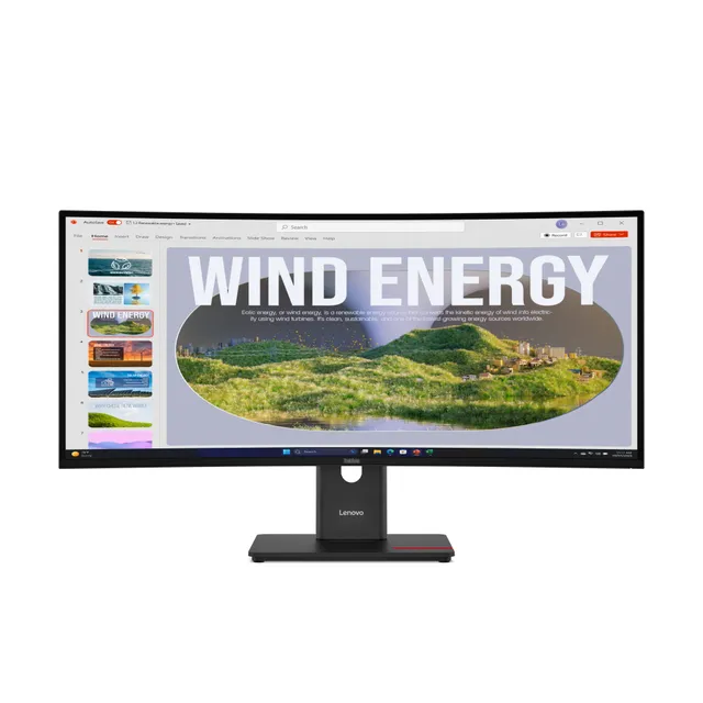 ThinkVision T34WD-40 - LED-skärm - böjd - 3