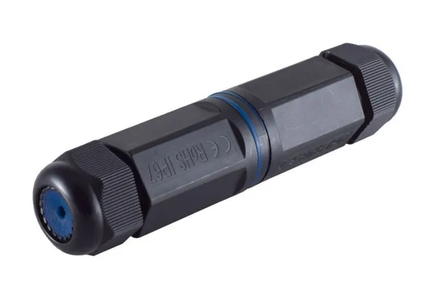 Cat6 S/FTP RJ45 -jatkoliitin, musta