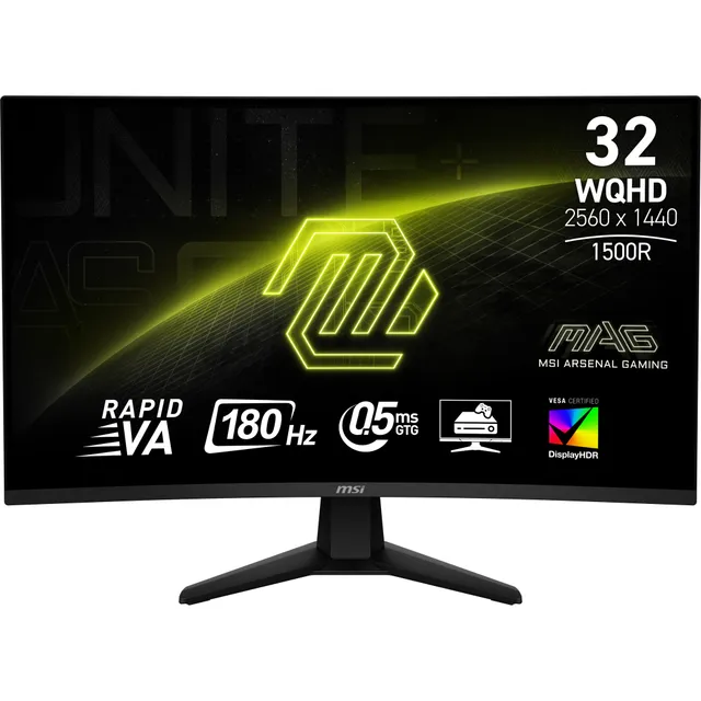 MAG 32CQ6F / 32" / VA / 2560 x 1440 / 180 Hz / 0.5ms / 2xHDMI,DP / Adaptive-Sync (Fyndvara - Klass 1)