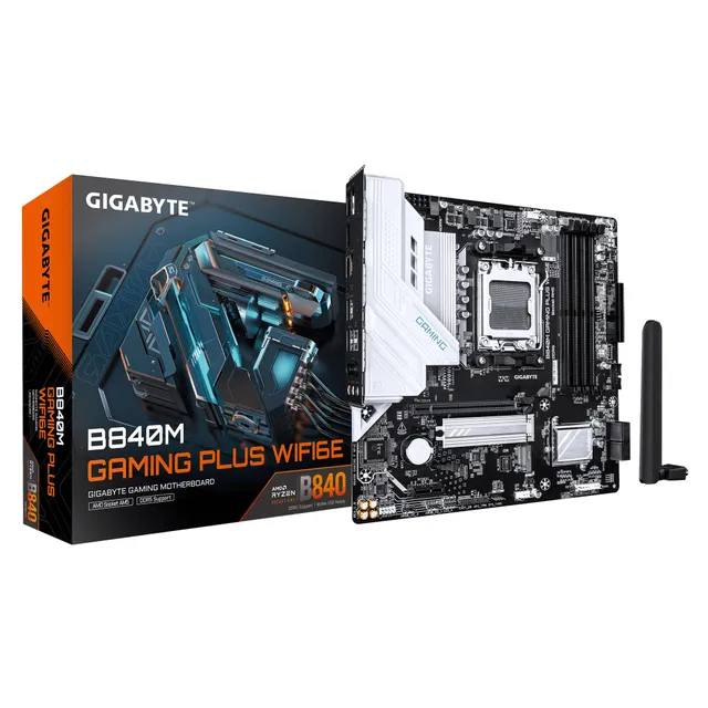 B840M GAMING PLUS WIFI6E Moderkort - AMD B840 - AMD AM5 - DDR5 RAM - Micro-ATX