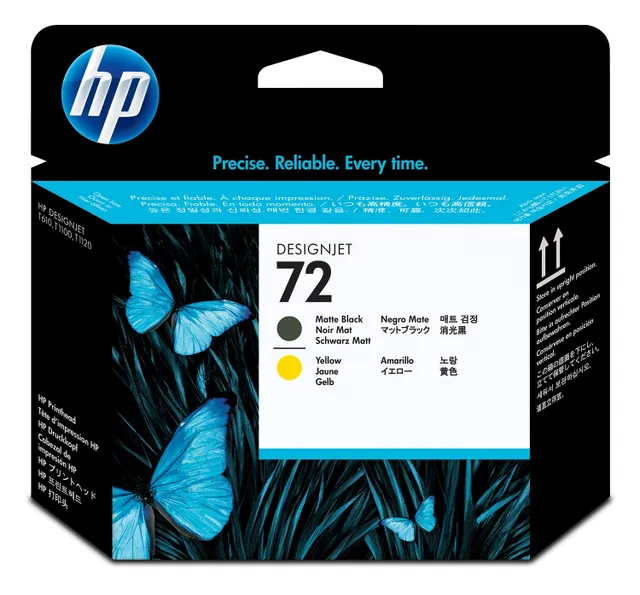 HP 72 - Gul, mattsvart - skrivhuvud - för DesignJet T1100, T1100ps, T1200, T1200ps, T1300, T610, T620, T770, T790