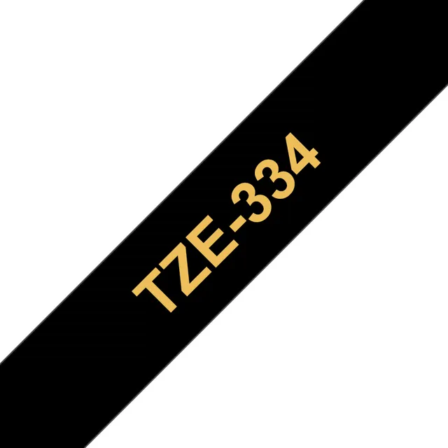 TZE334 TEJP12 mm X 8 M, guld/svart