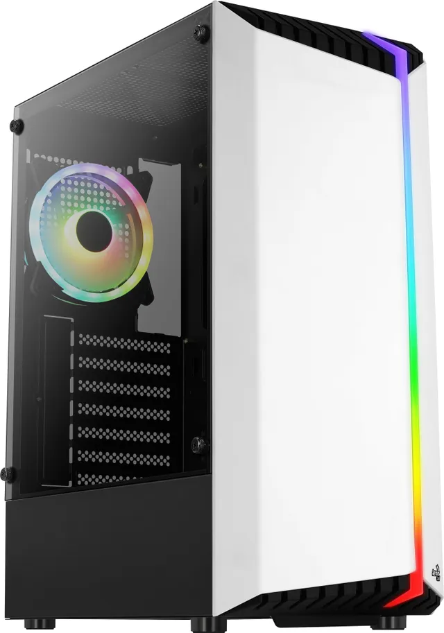 Bionic G V2 -miditornikotelo ikkunalla ja RGB-valaistuksella, valkoinen