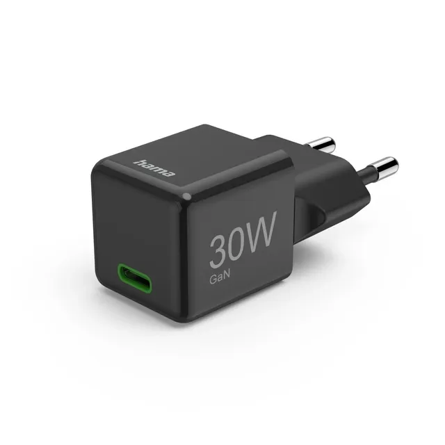 30 W Super-Mini USB-C GaN-laddare, svart