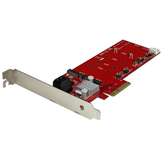 2x M.2 NGFF SSD RAID-kontrollerkort plus 2x SATA III-portar - PCIe - Kontrollerkort (RAID) - M.2 - M.2 Card / SATA 6Gb/s - RAID 0, 1, 10, JBO
