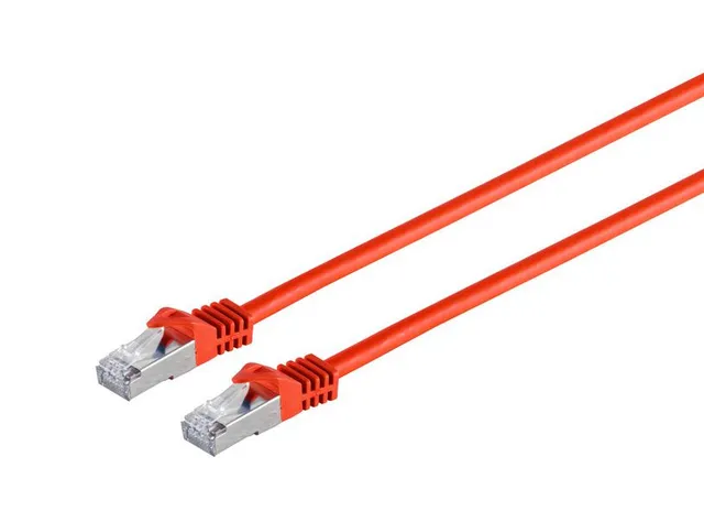 Nätverkskabel skärmad Cat7 S/FTP, MicroConnect, LSZH, 10 meter - Röd