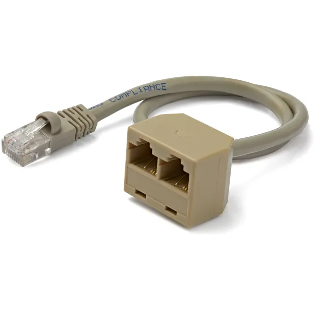2-to-1 RJ45 10/100 Mbps Splitter/Combiner - One adapter required at each end of the connection - network splitter