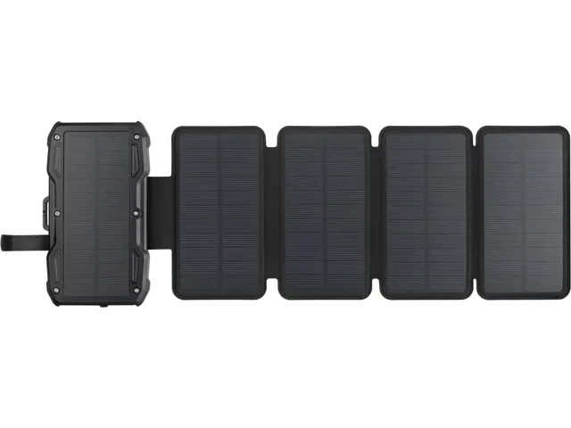 Solar PowerBank - Trådlös laddningsplatta/soldriven powerbank - 5-panel - 10000 mAh - 37 Wh - 22.5 Watt - 1.67 A - PD/PPS 3.3 - 2 utdatakontakter (USB, USB-C)