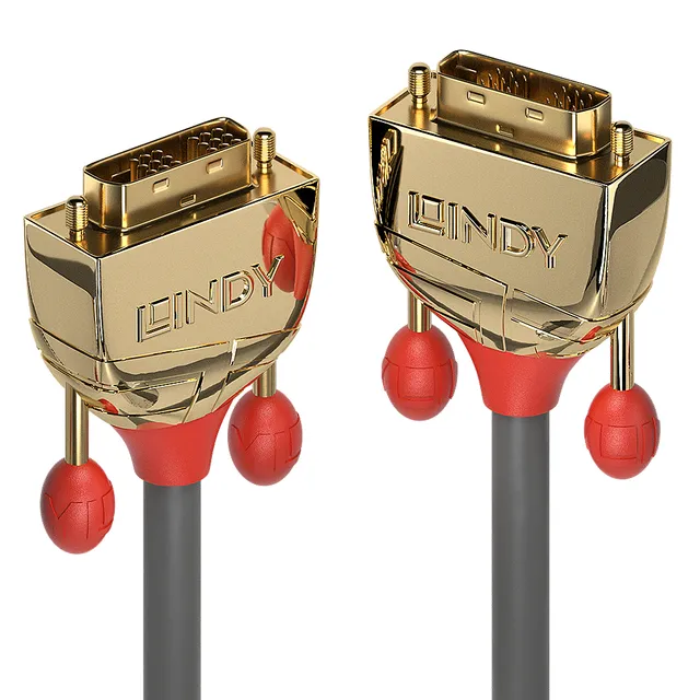 Gold - DVI-kabel - enkel länk - DVI-D (hane)