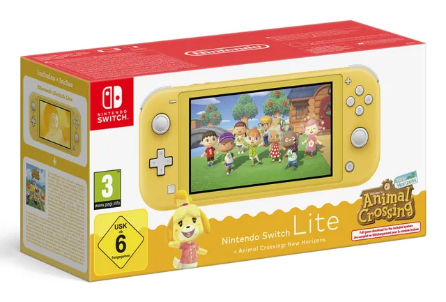 Switch Lite - Yellow inc. Animal Crossing